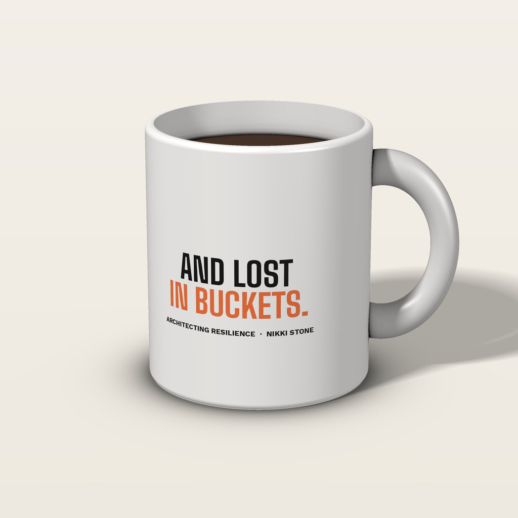 Trust Is Built in Drops mug, back: And lost in buckets.