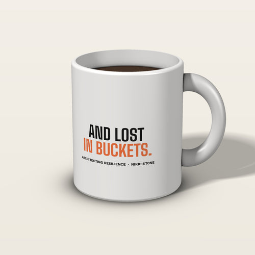 Trust Is Built in Drops mug, back: And lost in buckets.