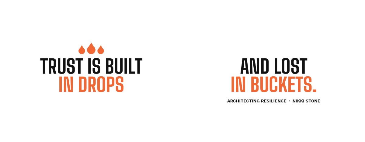 Mug print artwork: Trust is built in drops and lost in buckets
